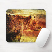 Rustic Grizzly Beer Art Muismat (Met muis)