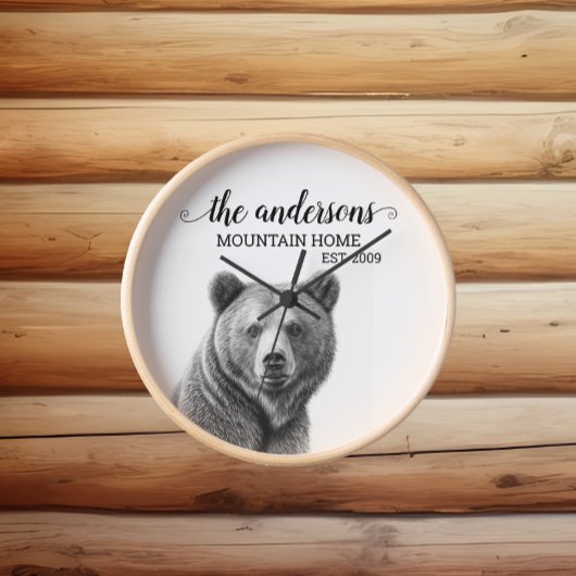 Rustic Grizzly Beer Cabin Decor Monogram