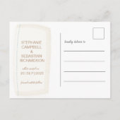 Rustic Groen & Beige Botanisch Bewaar de Datum Aankondigingskaart (Achterkant)