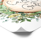 Rustic groen blad kaarten cadeaus bruiloft baby sh poster (Hoek)