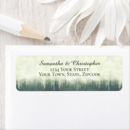 Rustic Groen Bos Kleine Huwelijksretouradres Etiket