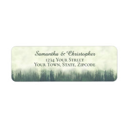 Rustic Groen Bos Kleine Huwelijksretouradres Etiket