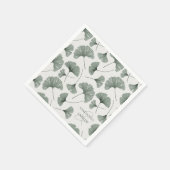 Rustic Groen Botanisch Patroon Monogram Servet (Hoek)