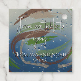 Rustic Groen, Bruin & Beige Kwaststreek Bedankjes Labels