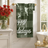 Rustic Groen Buffalo Plaid Kerst Handdoekenset Bad Handdoek