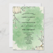 Rustic Groen Herfst Pompoen Trouwprogramma (Voorkant)