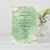 Rustic Groen Herfst Pompoen Trouwprogramma (Staand voorkant)