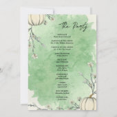 Rustic Groen Herfst Pompoen Trouwprogramma (Achterkant)