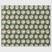 Rustic Groen Honkbal Cadeaupapier (Vlak)