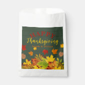 Rustic Groen Hout Herfstbladeren Thanksgiving Bedankzakje (Voorkant)