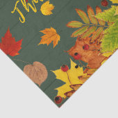 Rustic Groen Hout Herfstbladeren Thanksgiving Tissuepapier (Detail)