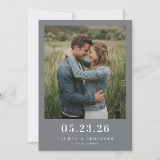 Rustic Groen Intieme Foto Save The Date (Voorkant)
