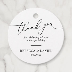 Rustic Groen & Witte Eenvoudige Bedankt Favor Tagg Bedankjes Labels