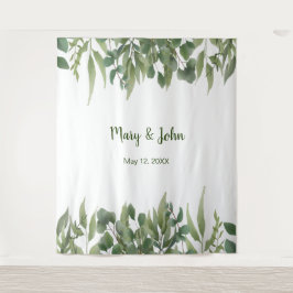 Rustic groene bladeren groen gebladerte huwelijksf wandkleed