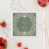 Rustic groene bloemen bruiloft  servet (Insitu)