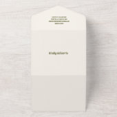 Rustic groene bosvaren baby shower all in one uitnodiging (Buitenkant)