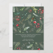 Rustic groene botanische boog Prettig kerstfeest 1 Feestdagenkaart (Achterkant)