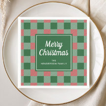 Rustic groene geruite vrolijk kerstfeest