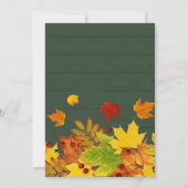 Rustic groene hout herfst thanksgiving diner kaart (Achterkant)