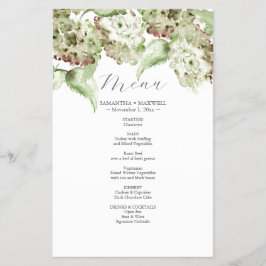 Rustic Groene Hydrangea Huwelijksdecoratie Menu's Flyer