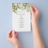 Rustic Groene Hydrangea Huwelijksdecoratie Menu's Flyer (Hand)