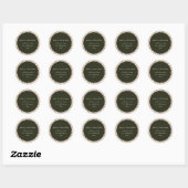 Rustic groene kerstbomen cadeau van ronde sticker (Vel)