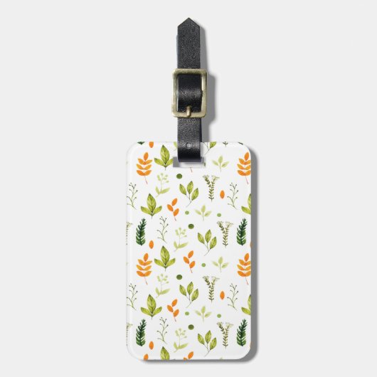 Rustic groene lente tuin botanisch gebladerte bagagelabel (Voorkant verticaal)