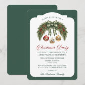 Rustic groene slinger plaid strik kerstfeest kaart (Voorkant / Achterkant)