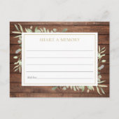 Rustic Groene Viering van het Leven Herinneringska Briefkaart (Voorkant)