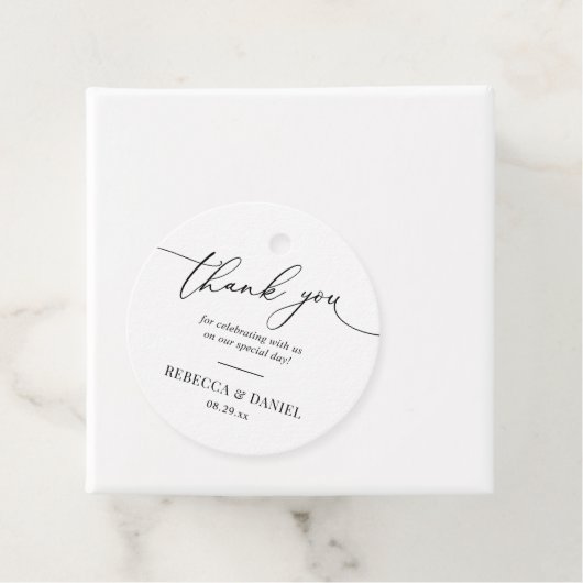 Rustic groene & witte eenvoudige bedankkaartjes bedankjes labels (In situ)