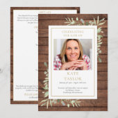 Rustic Groenery Begrafenisdienst Order Of Service  Kaart (Voorkant / Achterkant)