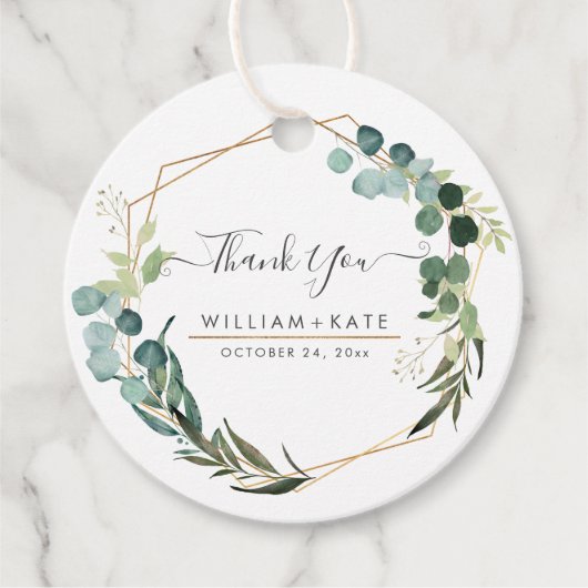 Rustic Groenery Eucalyptus Bedankt Bedankjes Labels (Voorkant)