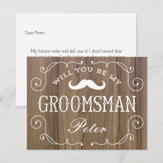 Rustic Groomsman | Groomsmannen Kaart (Voorkant / Achterkant)