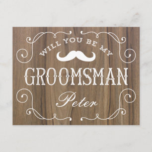 Rustic Groomsman Groomsmannen Kaart