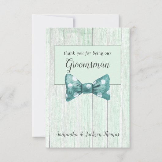 Rustic Groomsman - Hartelijk dank Bedankkaart (Voorkant)