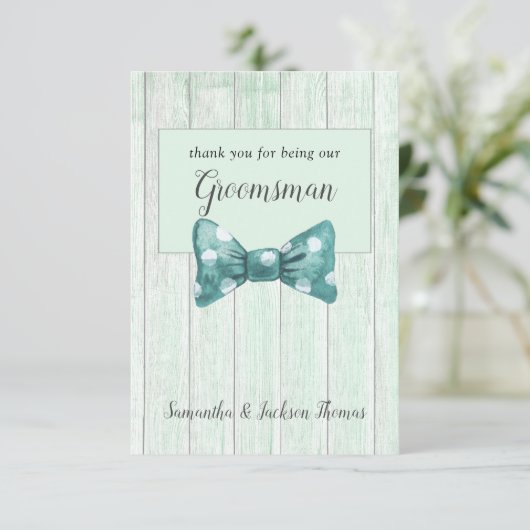 Rustic Groomsman - Hartelijk dank Bedankkaart (Staand voorkant)