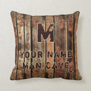 Rustic grote of kleine Man Cave kussen, gepersonal Kussen