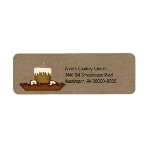 Rustic Grubby Primitive Candle Return Address Etiket