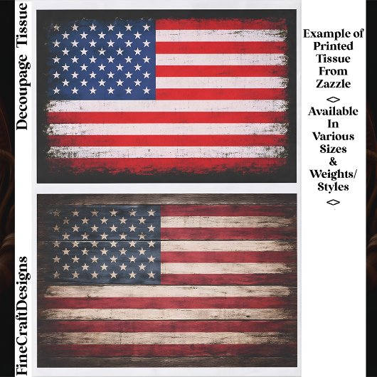 Rustic & Grunge Amerikaanse Vlag Paar EW9 Decoupag Tissuepapier