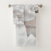 *~* Rustic Grunge Azalea Flowers White Neutral  Bad Handdoek (Insitu)