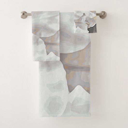 *~* Rustic Grunge Azalea Flowers White Neutral  Bad Handdoek (Insitu)