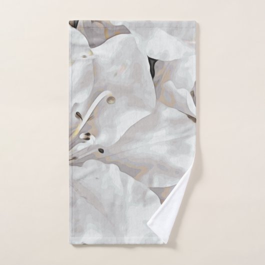 *~* Rustic Grunge Azalea Flowers White Neutral  Bad Handdoek (Handdoek)