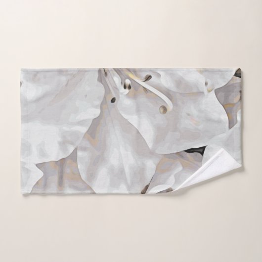 *~* Rustic Grunge Azalea Flowers White Neutral  Bad Handdoek (Handdoek)
