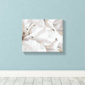 *~* Rustic Grunge Azalea Flowers White Neutral Canvas Afdruk (Insitu (Houten vloer))