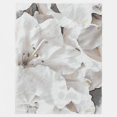 *~* Rustic Grunge Azalea Flowers White Neutral Fleece Deken (Voorkant)
