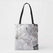 *~* Rustic Grunge Azalea Flowers White Neutral Tote Bag (Voorkant)