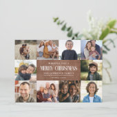 Rustic Grunge Bruin Kerstmis 10 Foto's Collage Feestdagenkaart (Staand voorkant)