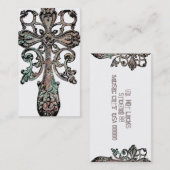 Rustic Grunge Cross Business DJ Kaart Visitekaartje (Voorkant / Achterkant)