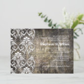 Rustic Grunge Floral Wedding Invitation Kaart (Staand voorkant)