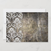 Rustic Grunge Floral Wedding Invitation Kaart (Achterkant)